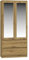 WHATSIZE ENTERPRISE - Modern Double Wardrobe with Drawers - 2 Door Cupboard Contemporary Bedroom Furniture with Mirrors - Artisan