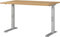Germania Schreibtisch 7910-641, in Navarra-Eiche-Nb./Silber, me. höheneinst., 120 x 91 x 80 cm (BxHxT)