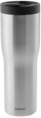 PROFINO Barista Thermo To Go Becher 0,5 L | Edelstahl | Auslaufsicher dank Doppellock-System | BPA-frei | Spülmaschinengeeignet | Edelstahl Thermobecher Kaffee to go hält 4h warm & 8h kalt
