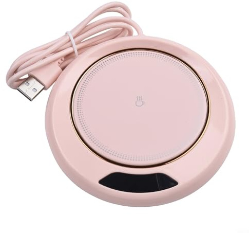 Praktischer USB-Tassenwärmer, 3 Temperatureinstellungen, perfekt für Zuhause oder Büro (Rosa)