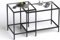 Huhote Lot de 2 tables gigognes avec cadre en métal pour salon, chambre, balcon, bureau, appartement, diamètre 60/40 cm (cadre noir, plateau en verre)