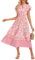 GRACE KARIN Women's 2025 Summer Floral Boho Flowy Dress Party Business Evening Formal Dress Pink Floral S