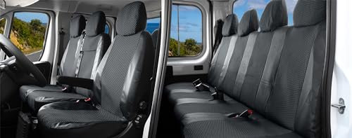 Z4L Sitzbezüge Stoff mit Kunstleder geeignet für Ducato ab 2006-2014- 2022- für LKW - 7 Sitze - Perfekte Anpassung