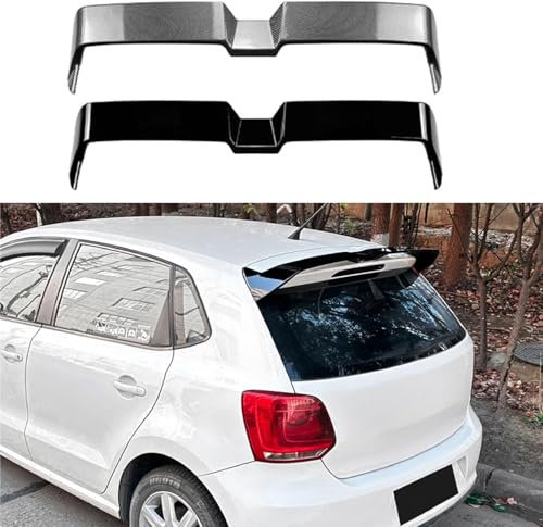 WangjunF Auto Kofferraum Heck Spoiler für VW Polo MK5 6R 6C 2009 2010 2011 2012 2013-2017, Spoiler Heckspoiler Heckflügel Car Tuning Accessories,Black