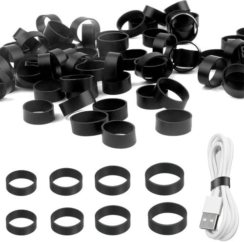 KIRZAX 100 Stück Starke Gummibänder, Schwarze Breite Gummibänder, 4 Größen Taktische Gummibänder mit Box, Wiederverwendbare Haushaltsgummibänder für Zuhause, Schule, Büro und Industrie