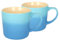 Argon Tableware 330ml New Bone China Ombre Mugs - Blue - 2X Colourful Glazed Fine Ceramic Stoneware Pottery Coffee Tea Cup Set | Microwave & Dishwasher Safe