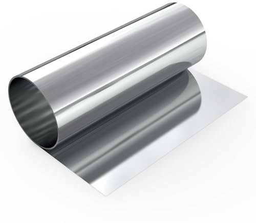 EFUTURETIME 304 Edelstahl Feinblech Folie 0,2 × 200 × 1000mm Edelstahlblech | Rollenblatt zur Reparatur von Industriemaschinen, Oberflächenschutz und Parzellenrohre