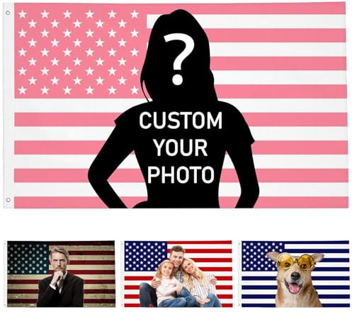 HUKQWX ersonalisierte Flagge, Fahne Selbst Gestalten, Fügen Sie Ihr eigenes Bild hinzu, Text, Personalisierte Wanddekoration Garten-Yard-Schild Camping Flagge - Einseitig - 2.5X4 FT