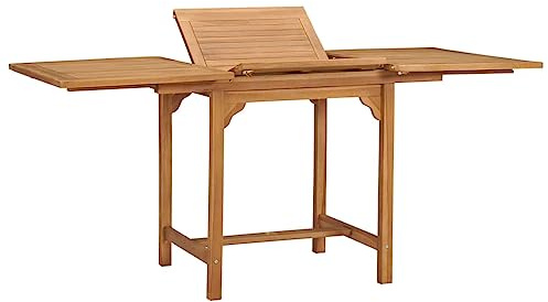 MOBCANT Gartentisch Ausziehbar (110-160) x 80 x 75 cm Massivholz Teak, Dining Table Esstisch Balkon Tisch Stehtisch Geeignet für Balkon Innenhof Garten Park