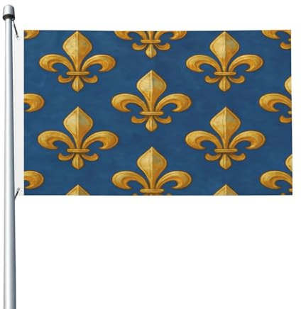 France Fleur De Lys Bleue Bannière Solide Drapeaux Couleurs Vives Garden Flag Pour Jardin Célébrations Fête 90X150Cm