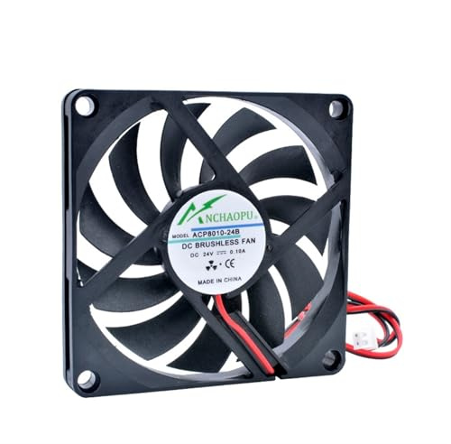 ACP8010 8cm 80mm fan 80x80x10mm DC5V 12V 24V 2 wires 2pin for chassis power supply charger inverter cooling fan(24V Sleeve)