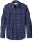 Amazon Essentials Men's Slim-Fit Long-Sleeve Poplin Shirt, Navy Windowpane, L