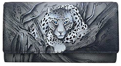 Anna by Anuschka Damen 1860 Geldbörse, Afrikanischer Leopard