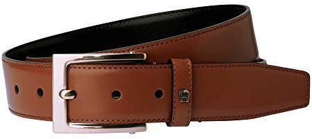 Aigner Gürtel Basic mit S-Schließe silber 126446 cognac-125 cm