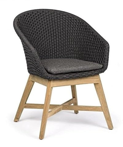 Outdoor-Stuhl aus anthrazitfarbenem Aluminium COACHELLA 64x64x h85 cm