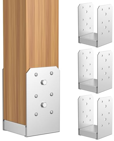 Post Base 10,2 x 10,2 cm Post Anchor 4pcs Post Base Regolabile In Acciaio Inox Calcestruzzo Post Ancoraggio per Padiglione Deck Ringhiera Supporto Piatto Di Ancoraggio Decorativo