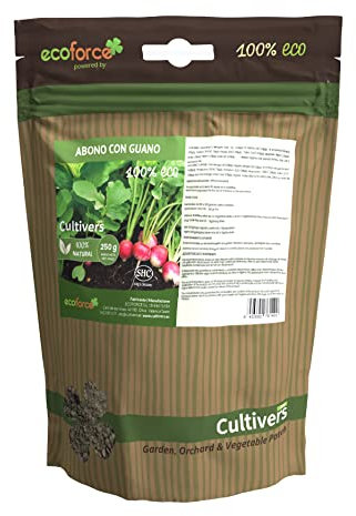 CULTIVERS Engrais Organique Guano 250 g. Engrais Universel d'origine 100% Biologique et Naturelle pour verger et Jardin.