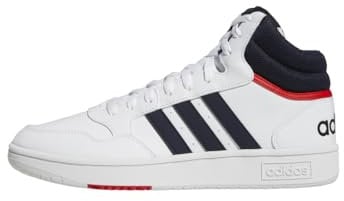 adidas Herren Hoops 3.0 Mid Lifestyle Basketball Classic Vintage Shoes Schuhe, Cloud White/Legend Ink/Vivid Red, 36 EU