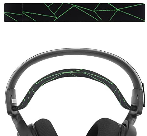 Geekria Kopfbandpolster aus flexiblem Stoff, kompatibel mit SteelSeries Arctis 7/Arctis 9X/Arctis Pro, Kopfhörer-Ersatzband, Reparaturteil (Schwarz/Grün)
