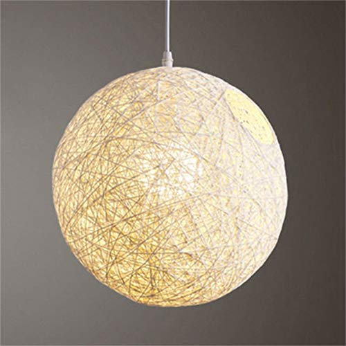 Creperture 15 cm Runde Lampenschirme, Handgewebte Rattan-Rankenkugel Hängelampenschirm für Deckenleuchte, Zubehör, Weiß