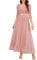 WedTrend Women's Bridesmaid Dress 3/4 Sleeve Prom Dresses Sweetheart Neck Evening Gowns Floor Length Formal Dress for Wedding Guest WT0312Blush2XL