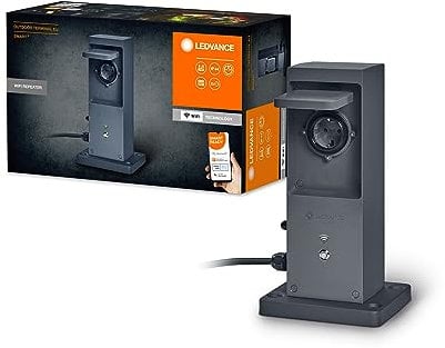 LEDVANCE SMART+ WiFi Outdoor Terminal EU mit integriertem Repeater & 2 Steckdosen, weiß, 230V, erweitert die WLAN-Zone im Freien, Kopplung von drahtlosen Geräten, App-steuerbar, 3 Jahre Garantie, IP44