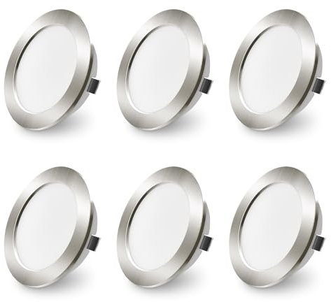 ALUSSO 12V LED Lights Campervan 4W 3000K/4000K/6000K Options LED Downlight, 55-58mm Ceiling Openings with 14.5mm Height, IP44 Ideal for Campervan, Vans, Kitchens Range Hoods, 6 Pack
