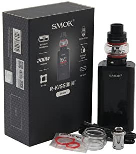 Smok R-Kiss 2 Kit mit 5 ml TFV-Mini V2 Tank 200 W Mod Top 1,3 Zoll TFT Farbbildschirm Füllsystem Kein Nikotin Schwarz