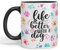 Vixar Tasse en céramique colorée Life is Better with a Dog 330 ml pour le travail, le bureau, le thé, le café (noir)