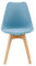 EGGREE 1 Set Esszimmerstühle mit Massivholz Buche Bein SGS Geprüfter, Skandinavisch Design Gepolsterter aus PU-Leder Küchenstuhl Essstühle, Haze Blue