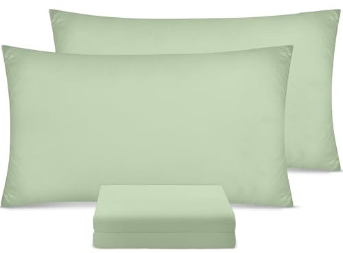Utopia Bedding - 4 Pack Pillow Cases - OEKO-TEX - Standard Size 50x75 cm - 100% Brushed Microfiber Pillowcases with Envelope Closure, pillows not included - Wrinkle, Fade, & Stain Resistant - Sage