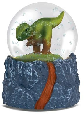 Water Globe - T-Rex de Deluxebase. Boule à Neige avec Figurines de Dinosaures. Boule à Neige en Verre avec Figurines en résine. Décorations pour la Maison, décorations de Fantaisie.