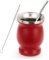 STOUCLA Juego de Mate para Yerba Mate, Taza de Acero Inoxidable con Pajita y Cepillo de Limpieza, Retención de Calor de Larga Duración, Fácil de Limpiar (Rojo)
