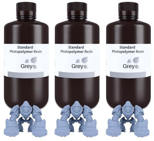 ELEGOO Resin 3D Drucker Resin Grau 3pcs x 1000g, LCD 405nm UV 3D Resin Schnelle Aushärtung Standard 3D Drucker Resin