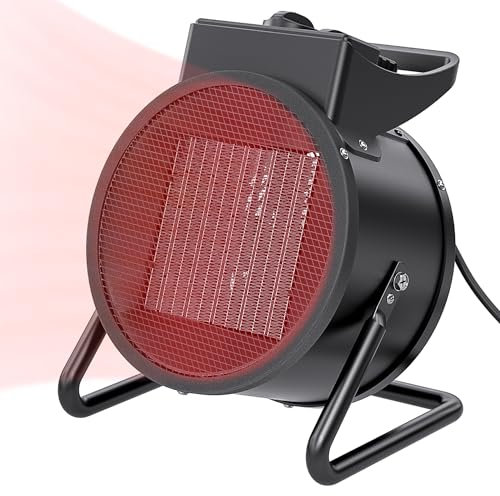 NAIZY Radiateur soufflant économe en énergie - 3 kW - Silencieux - Céramique - Chauffage électrique avec protection contre la surchauffe et chauffage rapide - Chauffage de construction - Noir