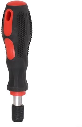 Manico esagonale magnetico cromato per cacciavite autobloccante, lunghezza 13,5 cm, impugnatura comoda (rosso nero)