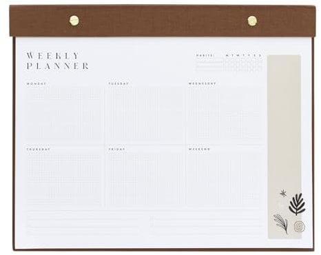 Kokonote Wochenplaner Block A4 Kalender Planer Kalima Tischkalender Block - Kalender Planer - Tischplaner A4 - Tischkalender ohne Datum - Schreibtischunterlage Papier