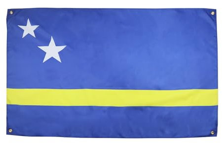 AZ FLAG Bandera Curazao 150x90 cm con 4 ojales, bandera holandesa para balcón o pared