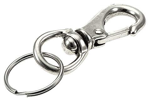 Lucky Line 3-1/4 Heavy-Duty Boat Snap, Nickel-Plated Zinc with 1-1/2 Split Key Ring(44701)
