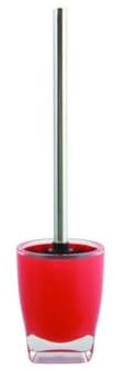 MSV Brosse WC avec Support Acrylique & INOX Tahiti Rouge