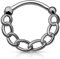 Piercingfaktor Universal Piercing Septum auch für Tragus Helix Ohr Nase Lippe Brust Intim - Schild Clicker Ring Kette Style Anthrazit