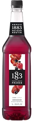 1883 Grenadine Sirup| Qualität aus Frankreich | 1 Liter | PET-Flasche | Vegan