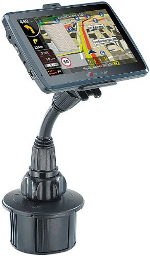 NavGear Halter für Navi im Auto: Navi-Schwanenhals-Halterung für Kfz-Getränkehalter (Navigation-Halterung Auto, Universalhalterungen für Navi, Navigationsgerät)