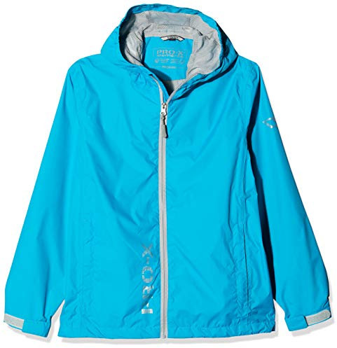 PRO-X elements Kinder Regenjacke FLASHY I Atmungsaktive Windbreaker mit Handytasche, Packsack & Kapuze I Wasserdichte Kinderjacke für Jungen & Mädchen