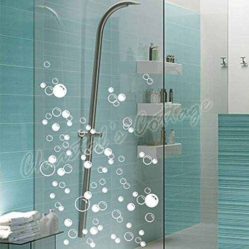 88 Waterproof Floating Bubble Loose Stickers Choose from 20 Colours Bathroom Tile Window Wall Art - White