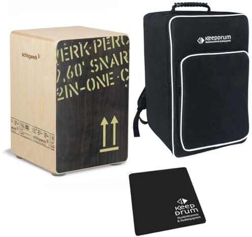Schlagwerk CP 403 BLK 2inOne Cajon + keepdrum Gig Bag Tasche + Cajon Sitzpad CP-01