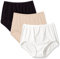Vanity Fair Women's 3 Pack Illumination Brief Panty 13309, Star White/Rose Beige/Midnight Black, L (Pack of 3)