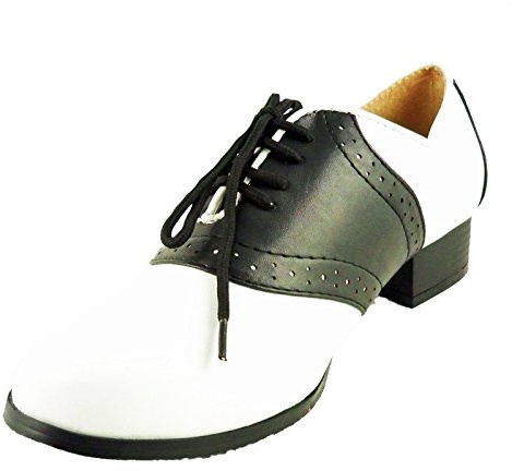 Ellie Shoes Women's 105 Saddle Oxford, Black/White, 10 M US