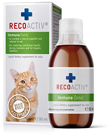 RECOACTIV Immune Tonic for cats, 1 x 90 ml, dietary supplement to boost the immune system and prevent nutritional deficiencies, effective dietary appetite stimulant