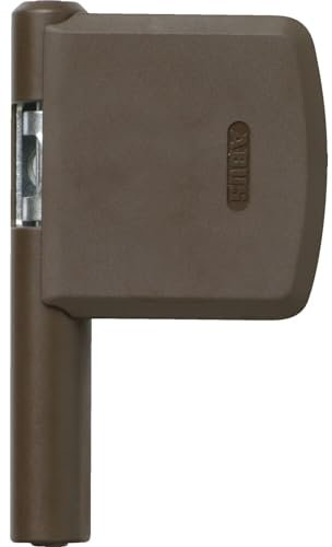 ABUS Seguro Lateral para Bisagras FAS101 - Bisagra de Seguridad Adicional para Ventanas - Nivel de Seguridad ABUS 10 - 24487 - Marrón